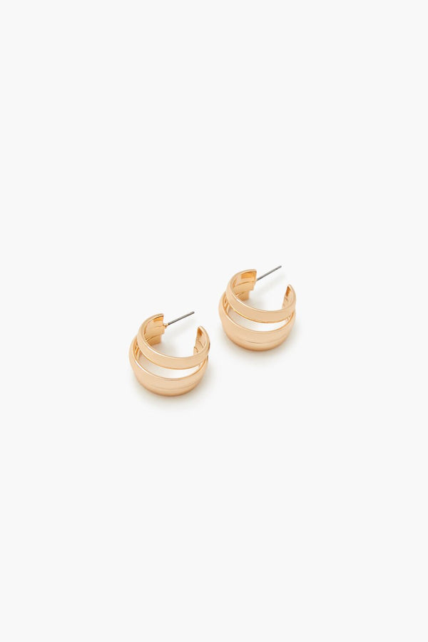 Forever21 Cutout Hoop Earrings GOLD
