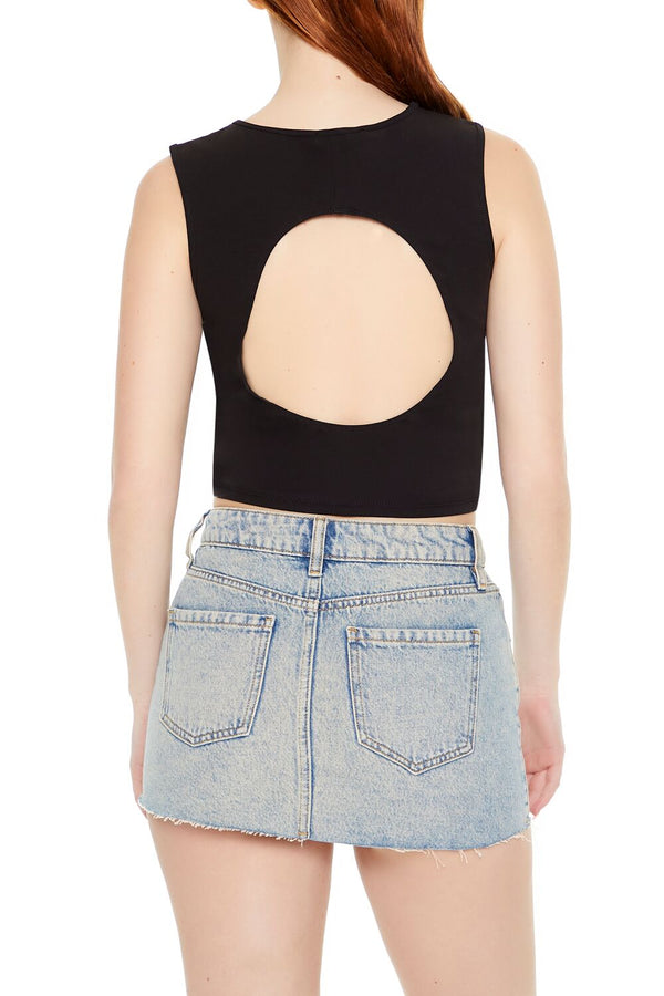 Forever21 Cutout Tank Top BLACK