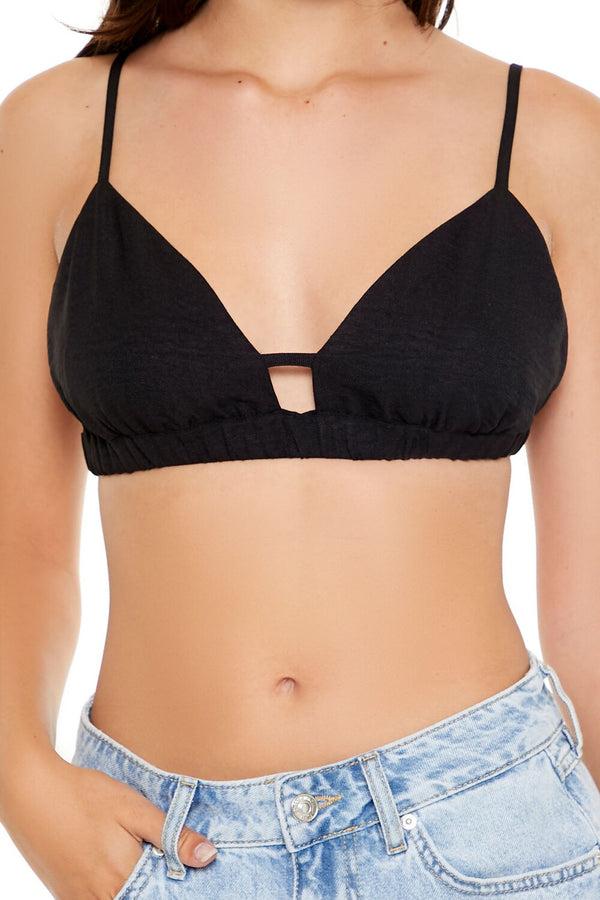 Forever21 Cutout Triangle Bralette BLACK