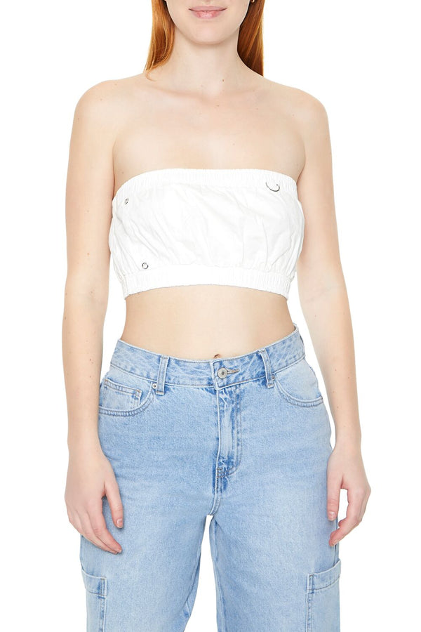 Forever21 D-Ring Grommet Bandeau WHITE