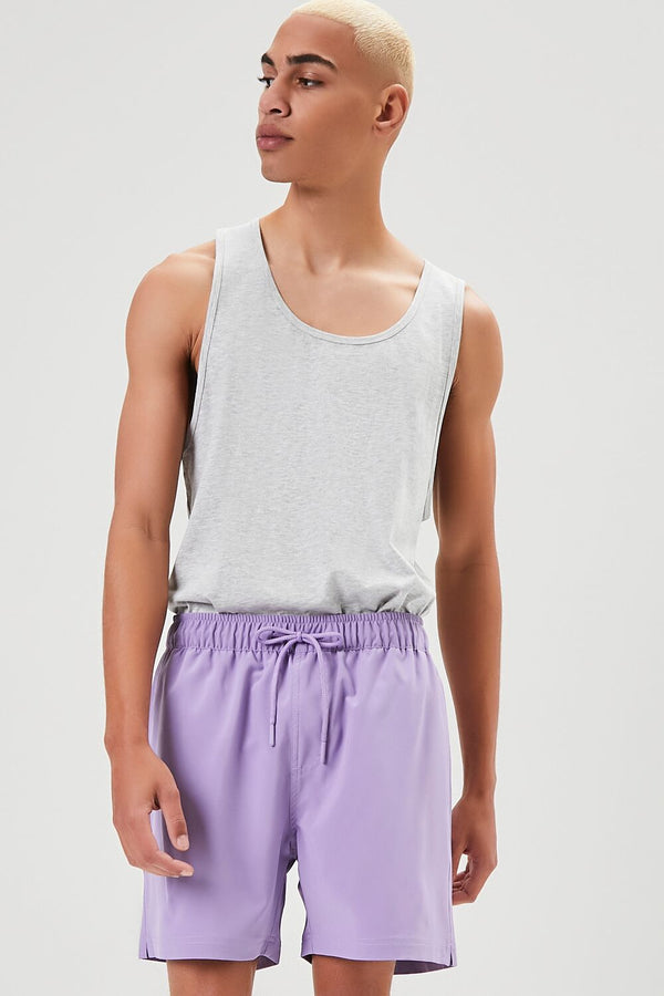 Forever21 Drawstring Swim Trunks PURPLE