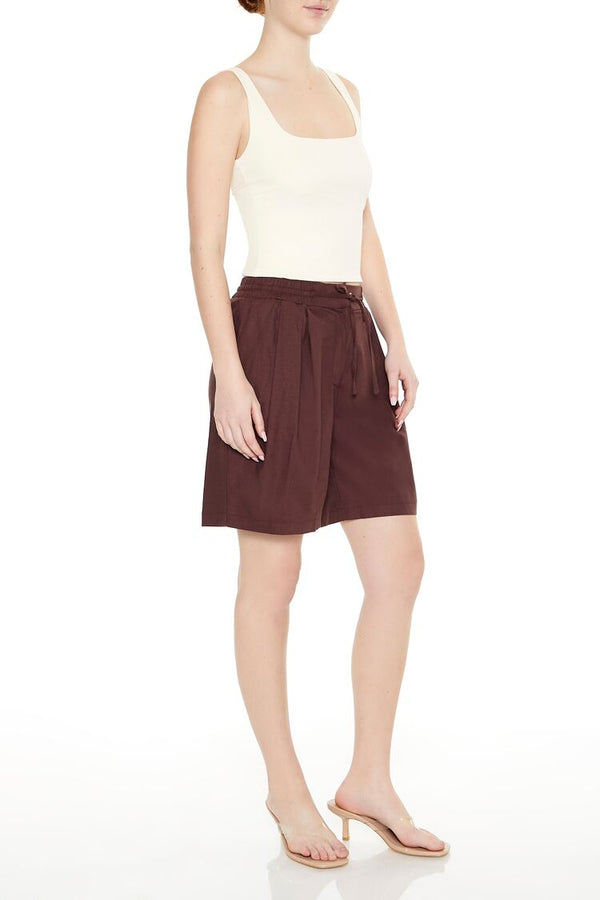 Forever21 Drawstring Trouser Shorts BROWN