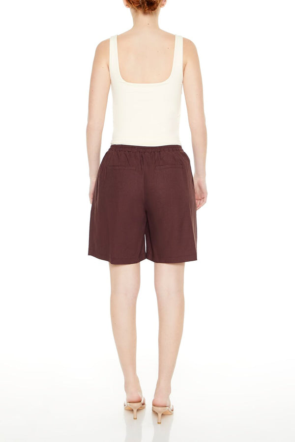 Forever21 Drawstring Trouser Shorts BROWN