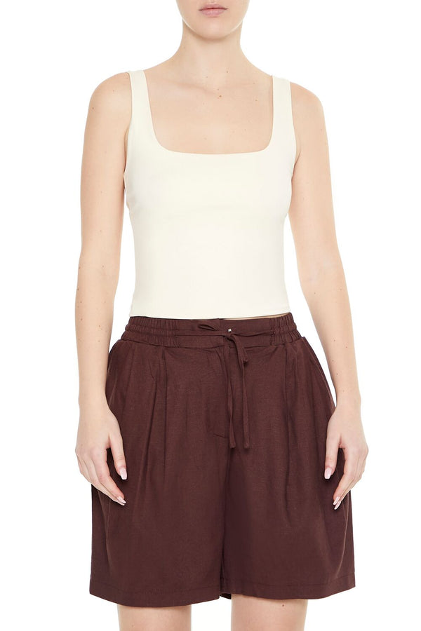 Forever21 Drawstring Trouser Shorts BROWN