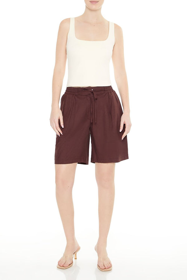 Forever21 Drawstring Trouser Shorts BROWN