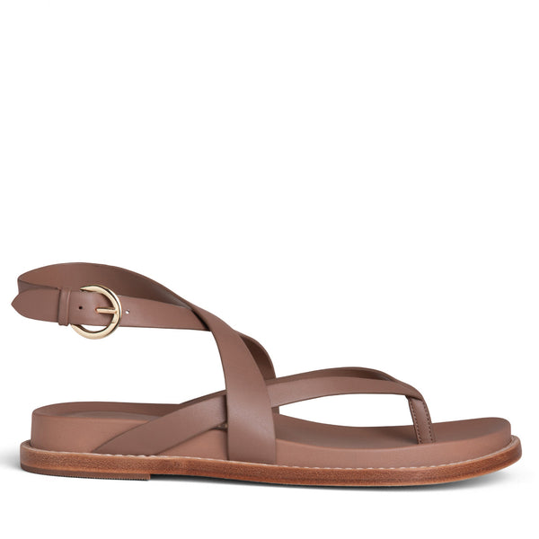 Forever21 Elise Brown Flat Leather Sandal