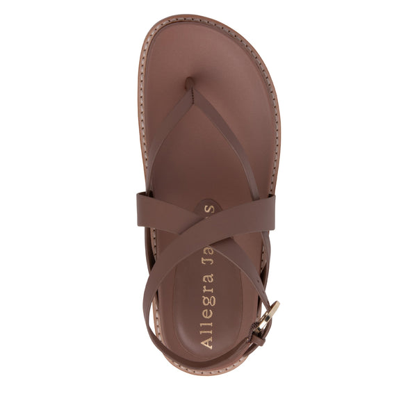 Forever21 Elise Brown Flat Leather Sandal