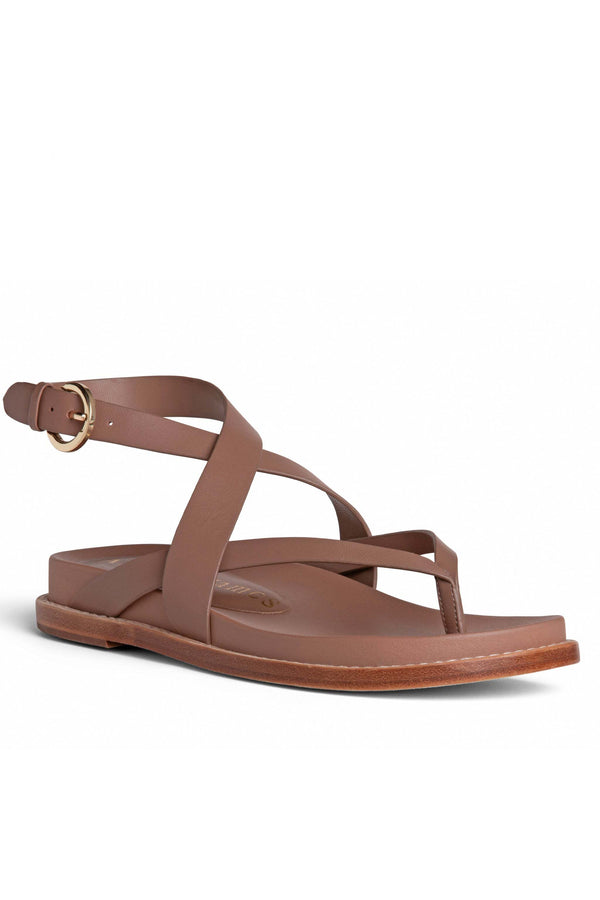 Forever21 Elise Brown Flat Leather Sandal