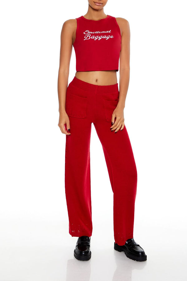 Forever21 Emotional Baggage Tank Top RED/MULTI