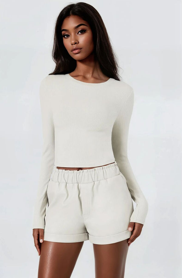 Forever21 Faux Leather High-Waist Shorts SILVER