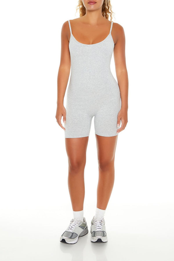 Forever21 Fitted Scoop-Neck Romper HEATHER GREY