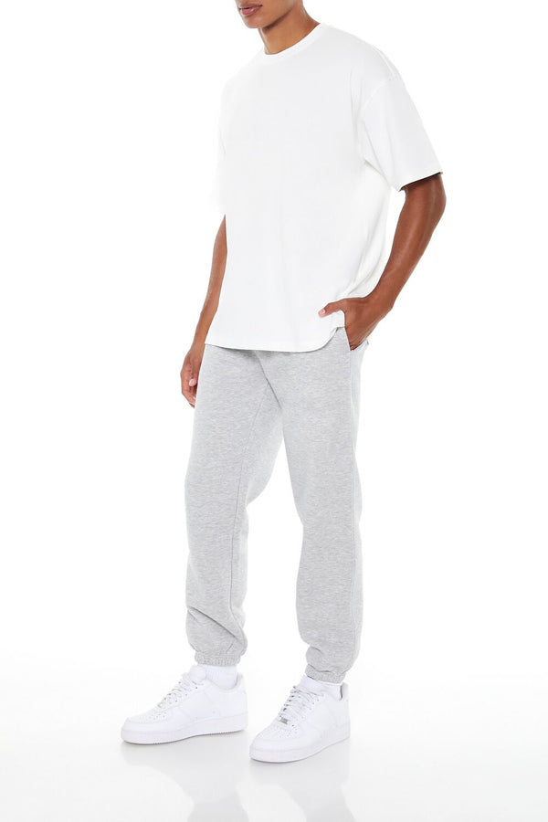 Forever21 Fleece Drawstring Joggers HEATHER GREY