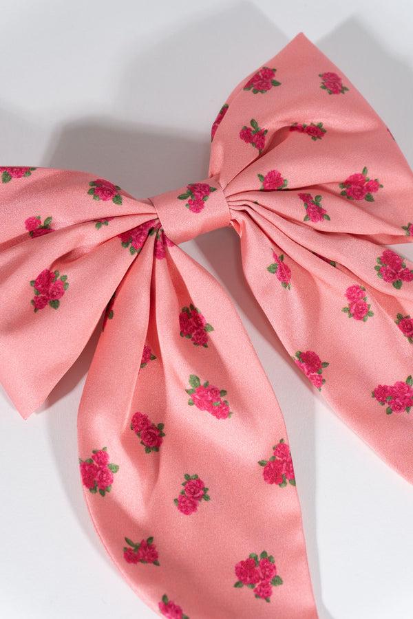 Forever21 Floral Print Hair Bow PINK/MULTI