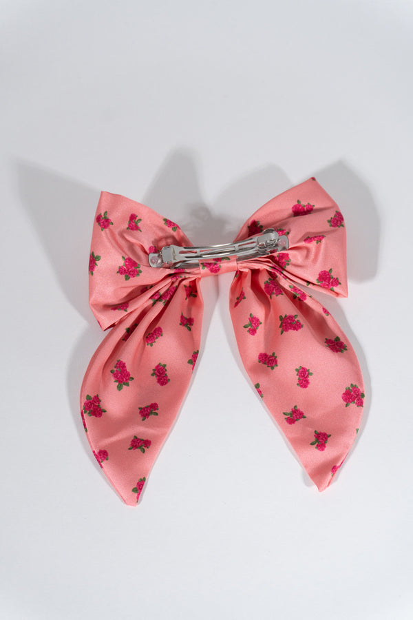 Forever21 Floral Print Hair Bow PINK/MULTI