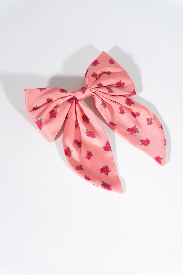 Forever21 Floral Print Hair Bow PINK/MULTI