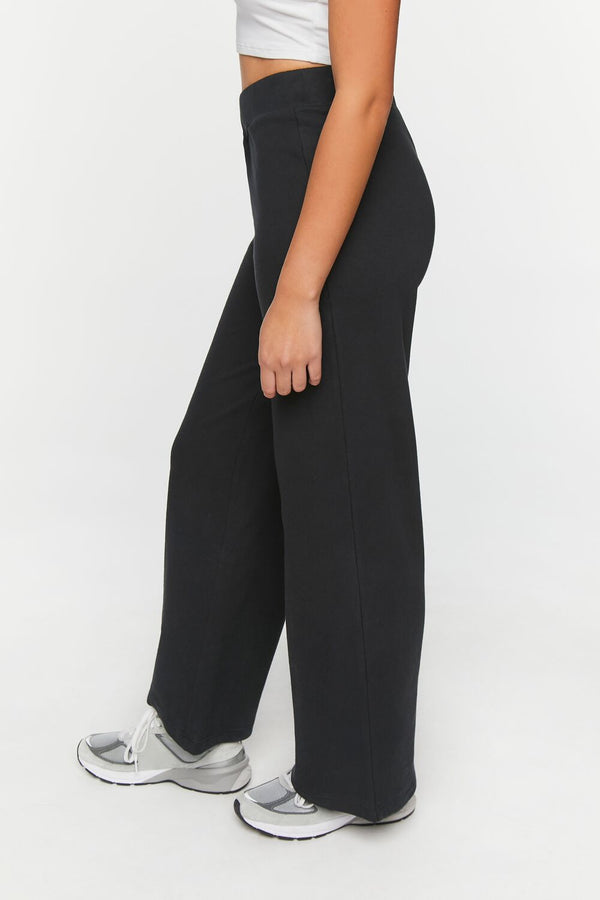 Forever21 French Terry Crossover Pants BLACK