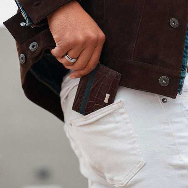 Forever21 Genuine Gator Leather Slim Card Case