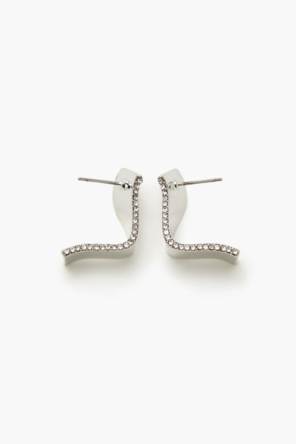 Forever21 Geo Twisted Stud Earrings SILVER