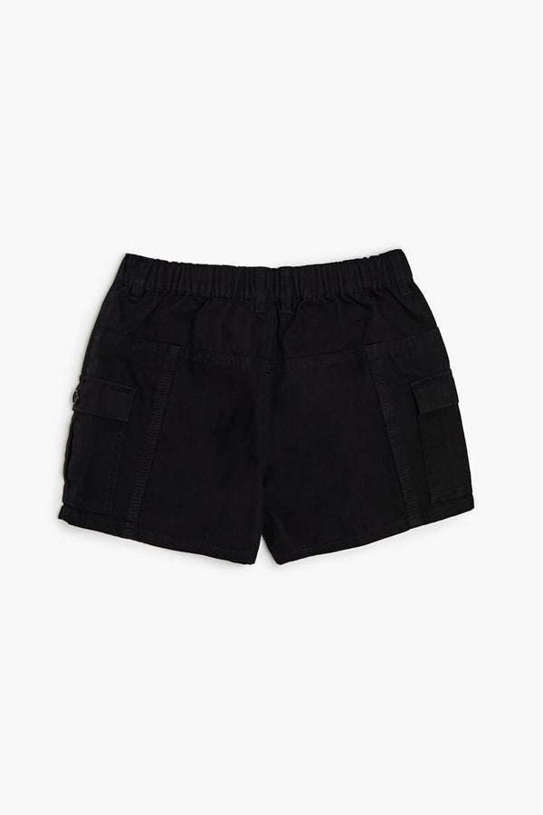 Forever21 Girls Denim Cargo Shorts (Kids) BLACK