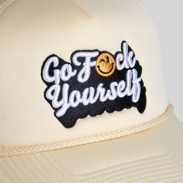 Forever21 GO F*CK YOURSELF SAND TRUCKER HAT Beige