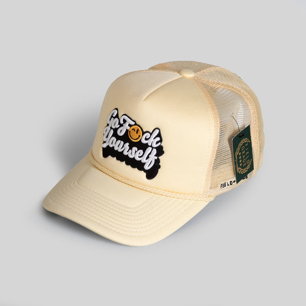 Forever21 GO F*CK YOURSELF SAND TRUCKER HAT Beige