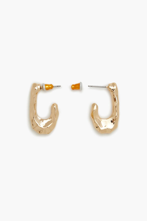 Forever21 Hammered Geo Drop Earrings GOLD