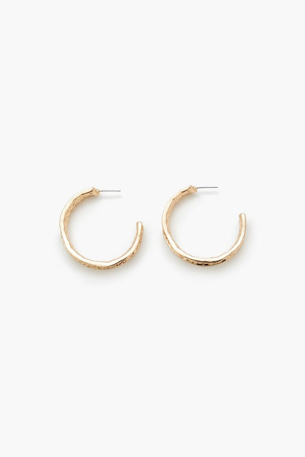 Forever21 Hammered Hoop Earrings GOLD