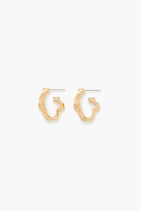Forever21 Hammered Hoop Earrings GOLD
