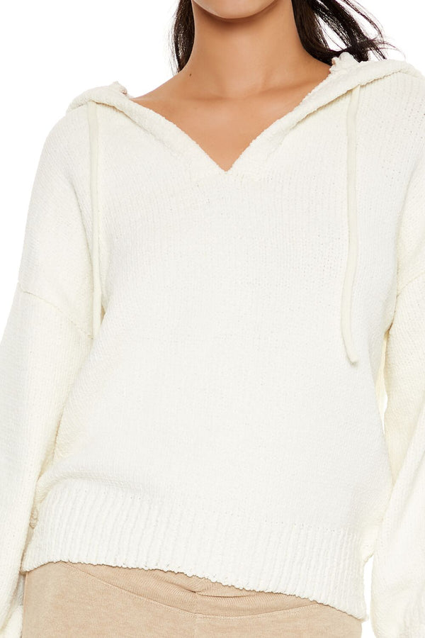 Forever21 Hooded Drop-Sleeve Sweater EGRET