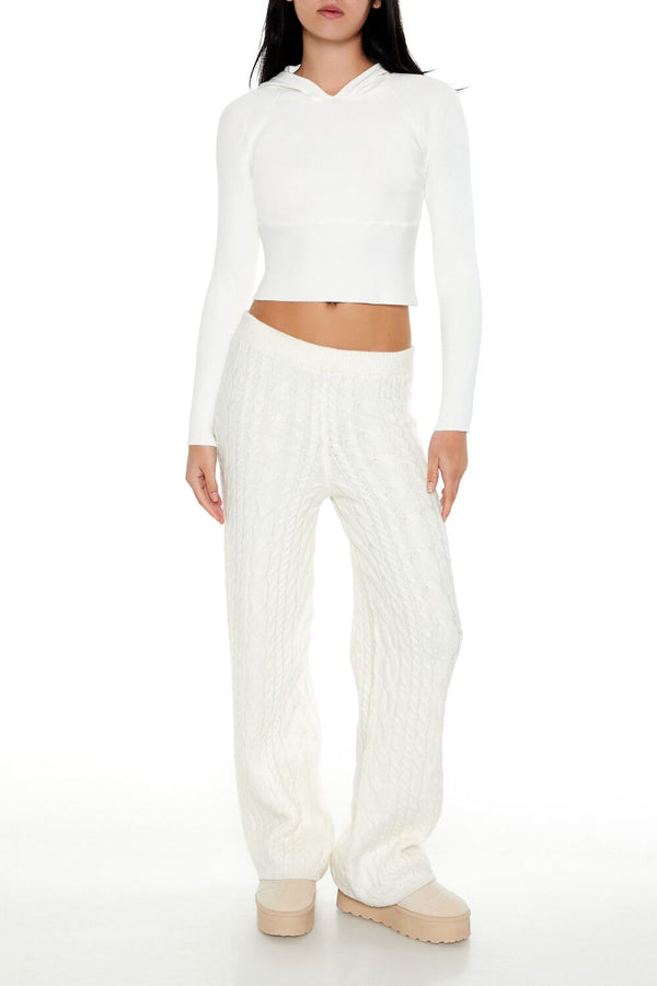 Forever21 Hooded Raglan Sweater WHITE