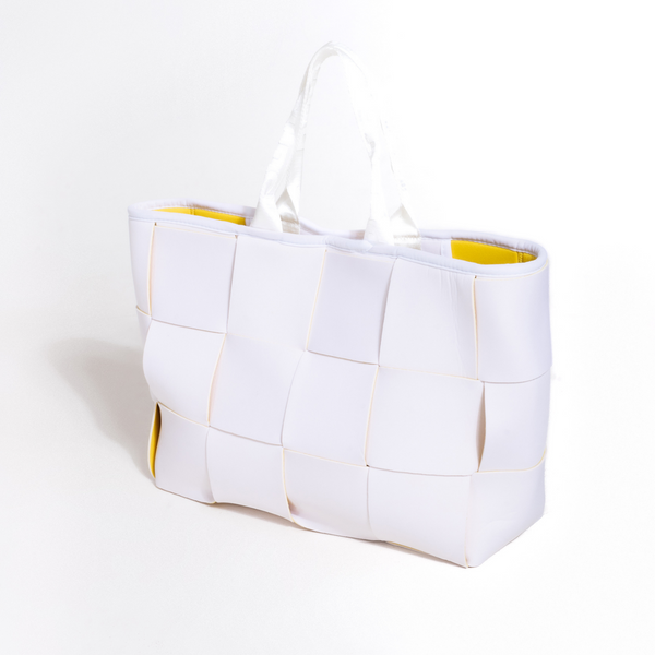 Forever21 ICON TOTE WHITE YELLOW