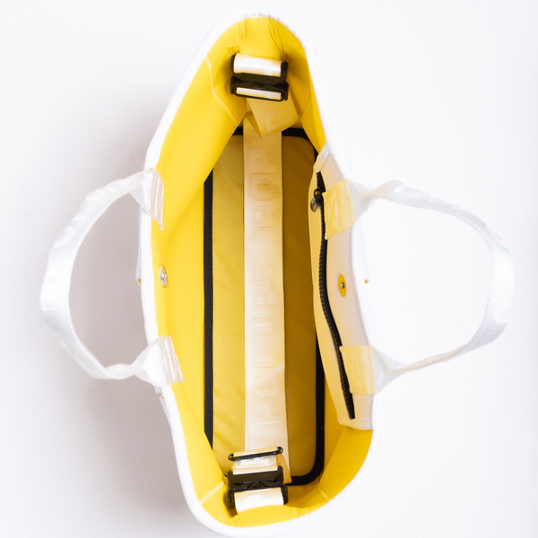 Forever21 ICON TOTE WHITE YELLOW