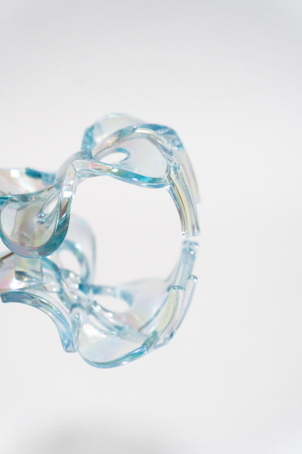 Forever21 Iridescent Flower Hair Claw Clip BLUE