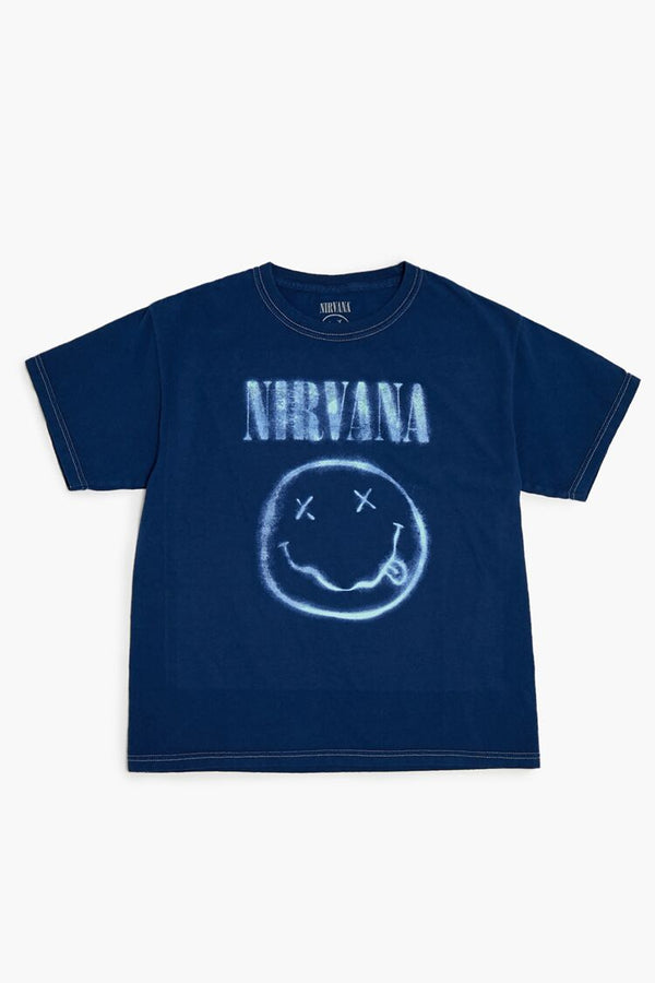 Forever21 Kids Nirvana Tee (Girls + Boys) NAVY/MULTI