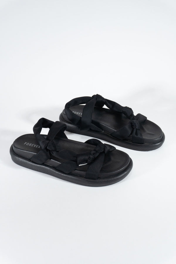Forever21 Knotted Platform Sandals BLACK