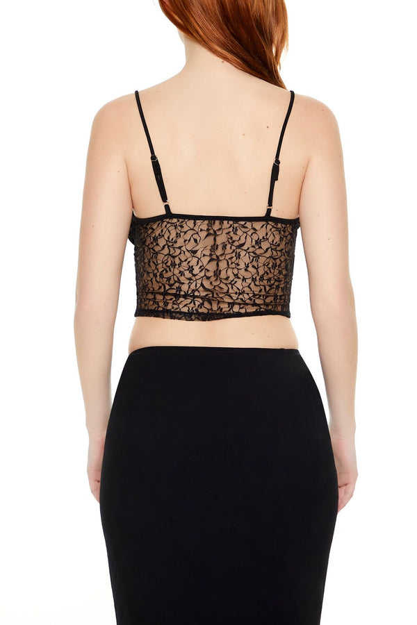 Forever21 Lace Cropped Cami BLACK