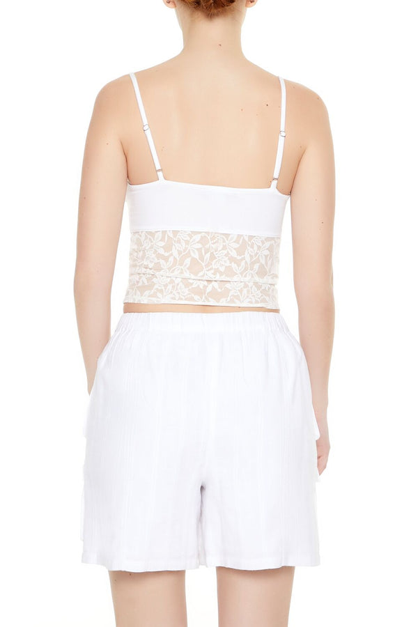 Forever21 Lace Cropped Cami WHITE