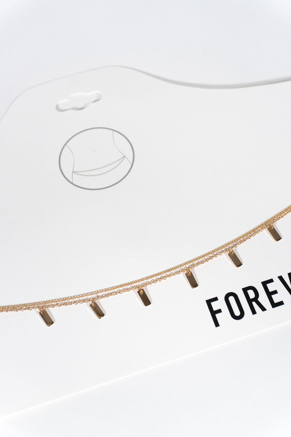 Forever21 Layered Pendant Necklace GOLD