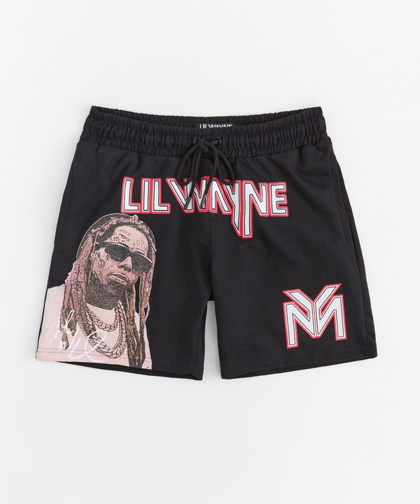 Forever21 Lil Wayne Fleece Short - Black BLACK