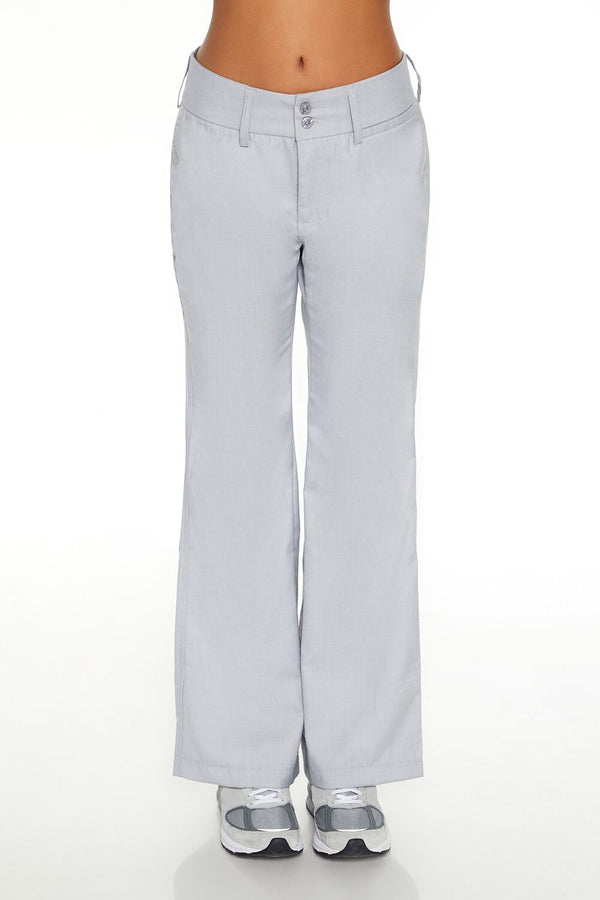 Forever21 Low-Rise Straight Trouser Pants GREY