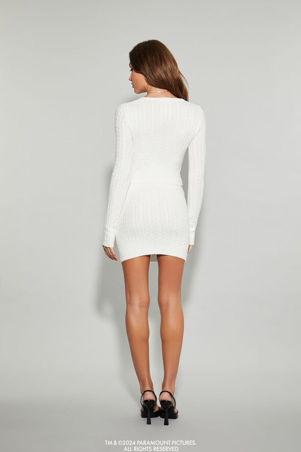 Forever21 Mean Girls Cable Knit Mini Skirt WHITE