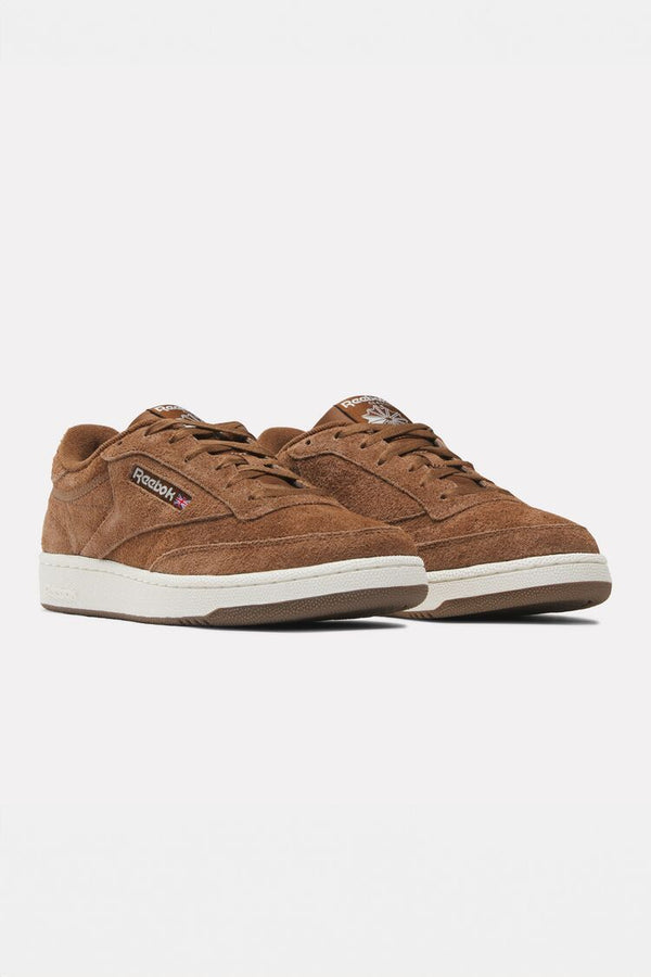 Forever21 Men Reebok Club C 85 Shoes BROWN/WHITE