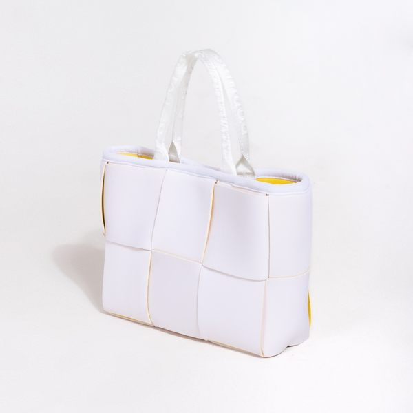 Forever21 MINI ICON TOTE WHITE YELLOW