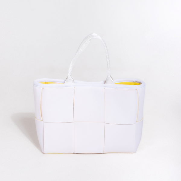 Forever21 MINI ICON TOTE WHITE YELLOW