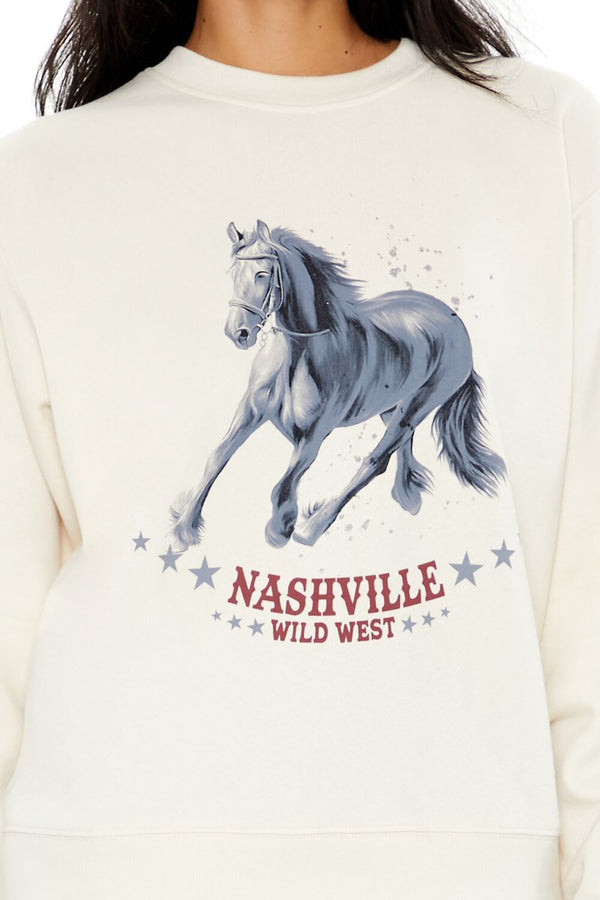 Forever21 Nashville Wild West Pullover CREAM/MULTI