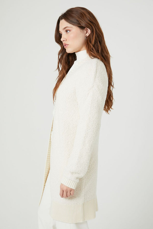 Forever21 Open-Front Cardigan Sweater CREAM