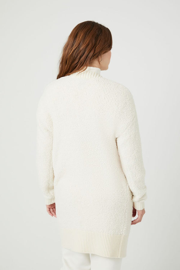 Forever21 Open-Front Cardigan Sweater CREAM