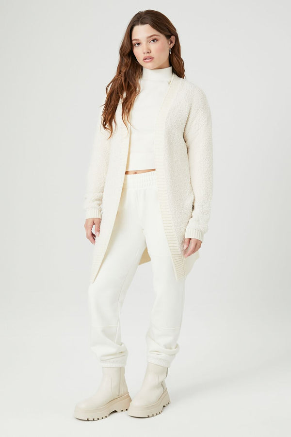 Forever21 Open-Front Cardigan Sweater CREAM