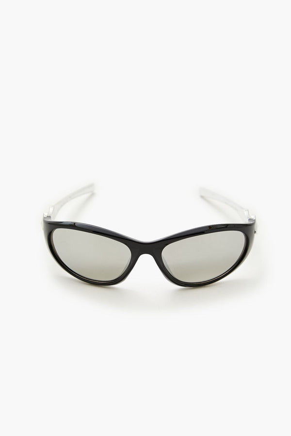Forever21 Oval Frame Sunglasses BLACK/SILVER