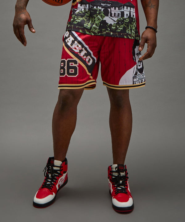 Forever21 Pablo Basketball Shorts - Red RED